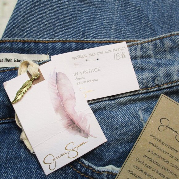 Jessica Simpson Plus Spotlight High Rise Slim Straight Jeans - Picture 6 of 9